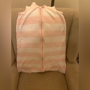 Burt’s Bees pink white stripe sleep sack wearable blanket size large